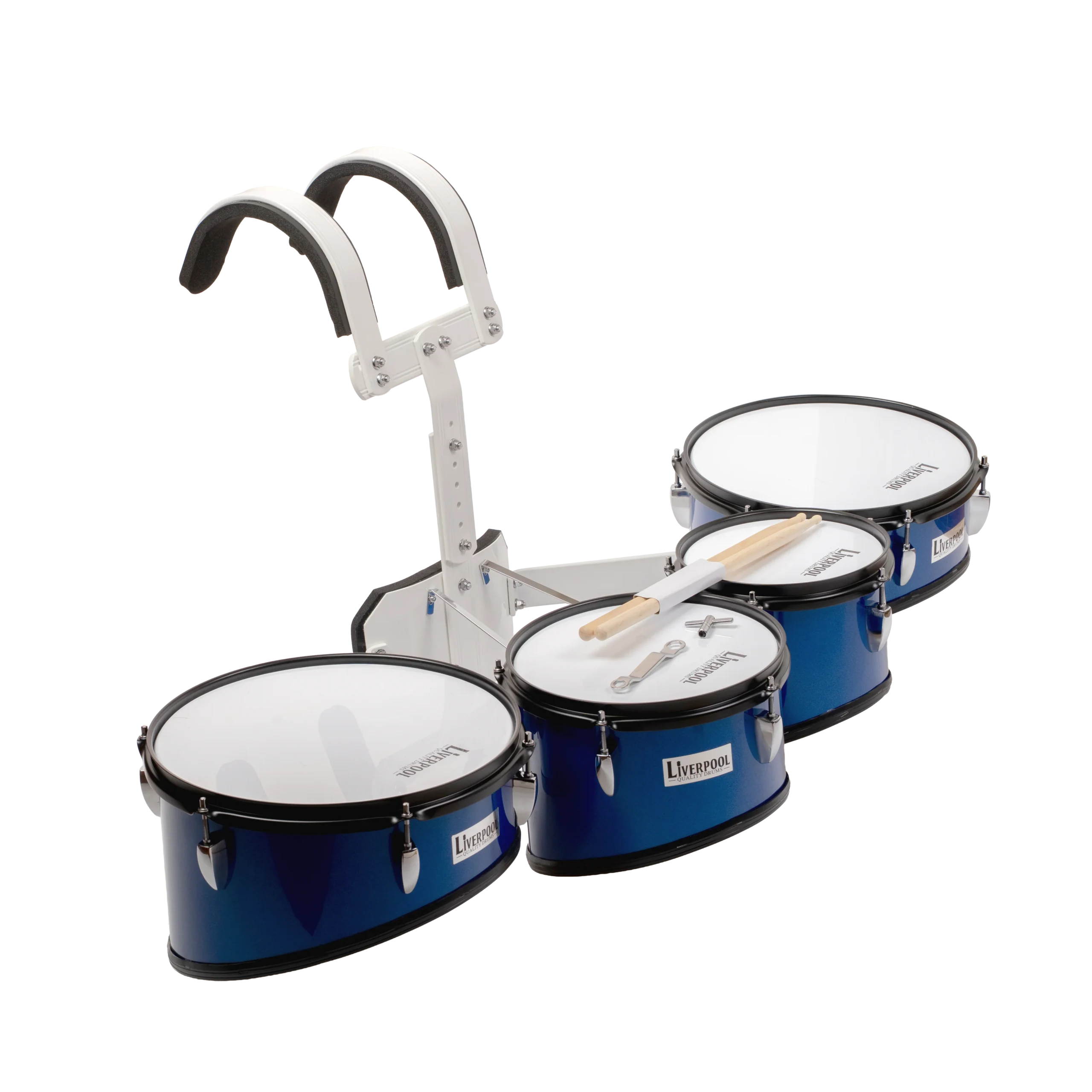 Cuádruple de Marcha Liverpool JBQA-04 Azul para Banda Escolar Profesional