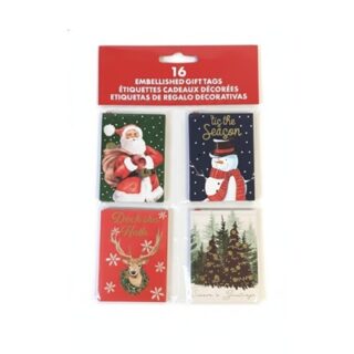 Etiquetas de Regalo Navideñas 16 Piezas