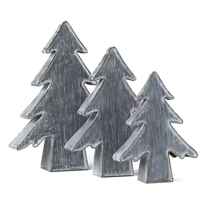 Set de Árboles Navideños de Metal Decorativos 3 Piezas