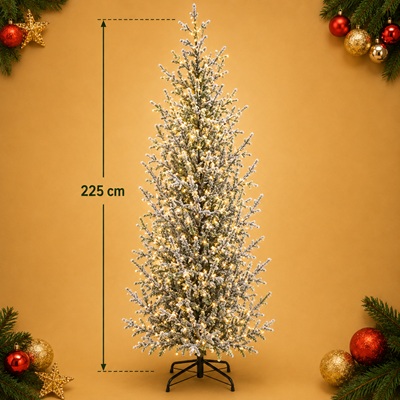 Árbol de Navidad Nevado con Luces LED de 225 cm