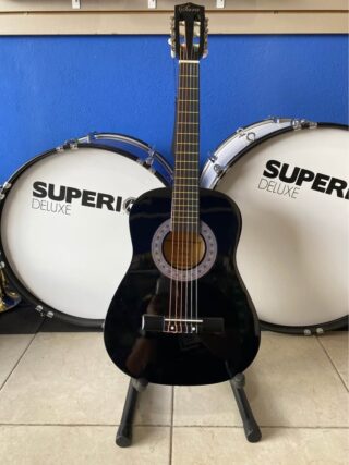 GUITARRA CLASICA PARA NIÑOS, 30″, INCLUYE FUNDA Y PUA, COLOR NEGRO